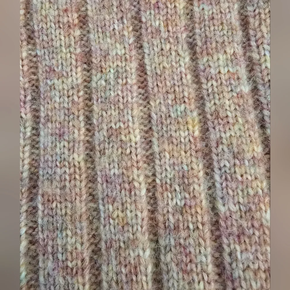 FRYE & CO Puff Sleeve Fancy Knit Boho V Neck Sweater In Apricot NWOT